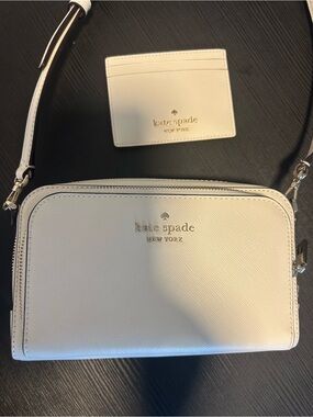 kate spade Cream Leather Crossbody Purse with Cardholder